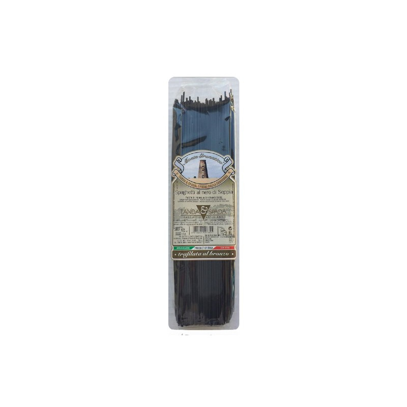 Squid ink spaghetti - wholesale Italian pasta - Tanda & Spada Squid ink spaghetti - wholesale Italian pasta - Tanda & Spada