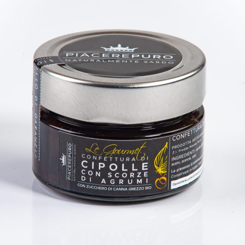 Confettura di cipolle con scorza di agrumi, zucchero di canna grezzo bio biologico - Piacere Puro