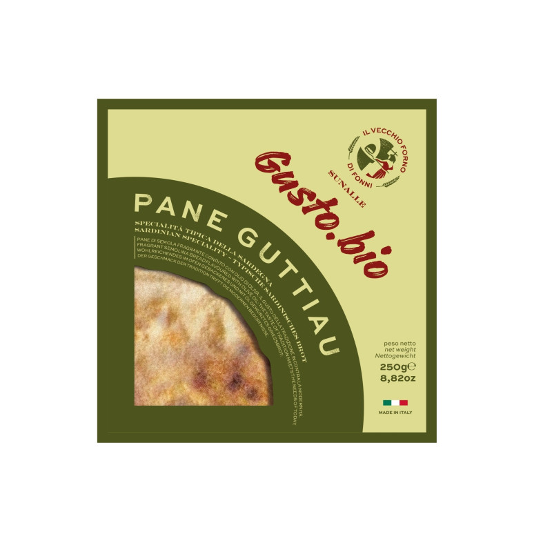 Pane Guttiau Biologico - Prodotto Tipico Sardo - Astuccio Rigido da 250gr - Il Vecchio Forno di Fonni