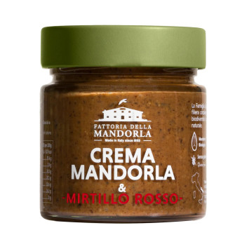 CREMA BIO DI MANDORLA E MIRTILLI ROSSI - La Fattoria della Mandorla