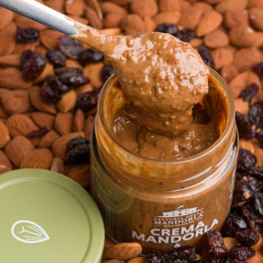 CREMA BIO DI MANDORLA E MIRTILLI ROSSI - La Fattoria della Mandorla