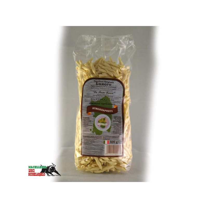 Strozzapreti - Pasta Sarda di Grano Duro - Pacco da 500 g - Pastificio Artigiano Luxoro Strozzapreti - Pasta Sarda di Grano Duro - Pacco da 500 g - Pastificio Artigiano Luxoro