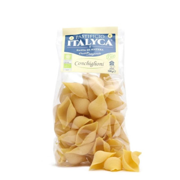 Conchiglioni Bio - Pasta di Grano Duro - Prodotta in Basilicata - Pacco da 500 g - Pastificio Italyca