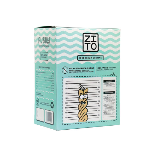 Spirulina-Fusilli - Glutenfreie Pasta mit Spirulina-Mehl - Hergestellt im Latium - 250-g-Packung - Pasta Zito