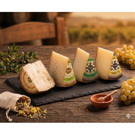 Selezione Esclusiva Formaggi Sardi Sepi - 4 Pezzi (Peso Totale 2.65 kg)