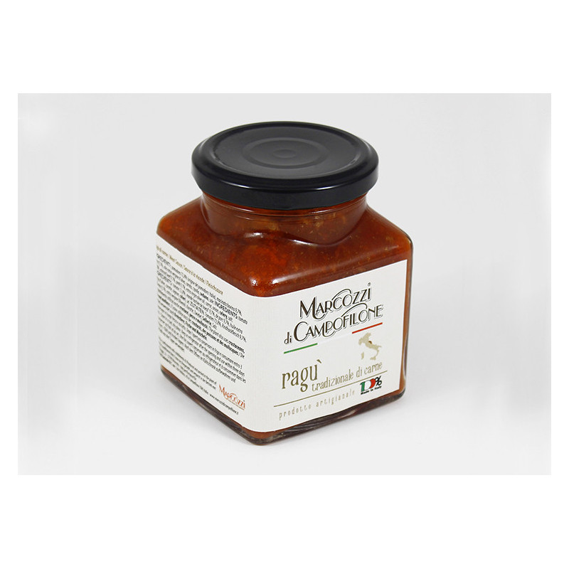Ragù Tradizionale - Sugo con Carne - Prodotto nelle Marche - Vasetto da 300 g - Marcozzi di Campoflione Ragù Tradizionale - Sugo con Carne - Prodotto nelle Marche - Vasetto da 300 g - Marcozzi di Campoflione