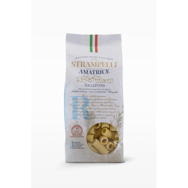 Rigatoni - Pasta di Grano Duro - Prodotto Tipico Italiano - Prodotto nel Lazio - Pacco da 500 g - Strampelli