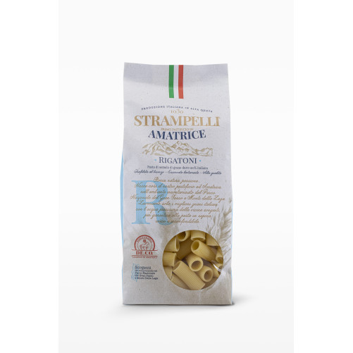 Rigatoni - Pasta di Grano Duro - Prodotto Tipico Italiano - Prodotto nel Lazio - Pacco da 500 g - Strampelli