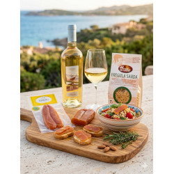 Aperitivo Costa Smeralda: Il Kit Gourmet Bottarga, Fregula e Vino Karmis