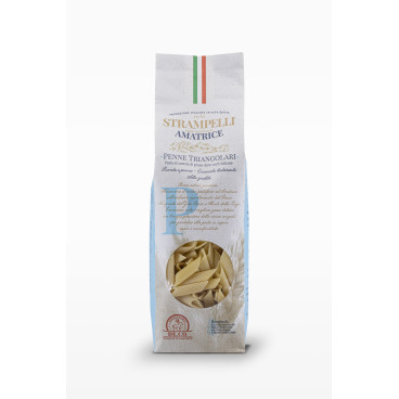 Penne Triangolari - Pasta di Grano Duro - Prodotto Tipico Italiano - Prodotto nel Lazio - Pacco da 500 g - Strampelli