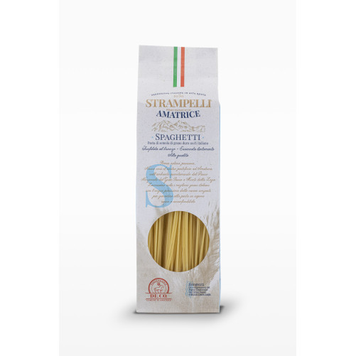 Spaghetti - Pasta di Grano Duro - Prodotto Tipico Italiano - Prodotto nel Lazio - Pacco da 500 g - Strampelli