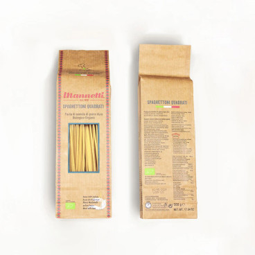 Spaghettoni Quadrati BIO - Pasta di Grano Duro Biologico - Prodotto nel Lazio - Pacco da 500 g - Pasta Mannetti