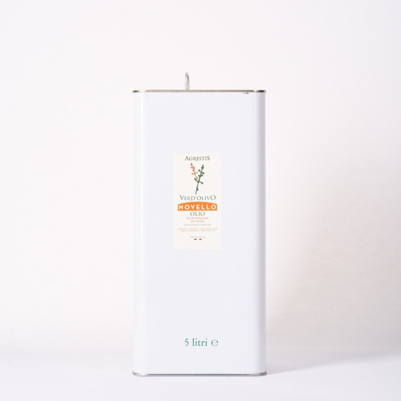 Verd’Olivo Novello - Olio Extravergine di Oliva - Estratto a Freddo - Prodotto Tipico Siciliano - Latta da 5 L - Agrestis Verd’Olivo Novello - Olio Extravergine di Oliva - Estratto a Freddo - Prodotto Tipico Siciliano - Latta da 5 L - Agrestis