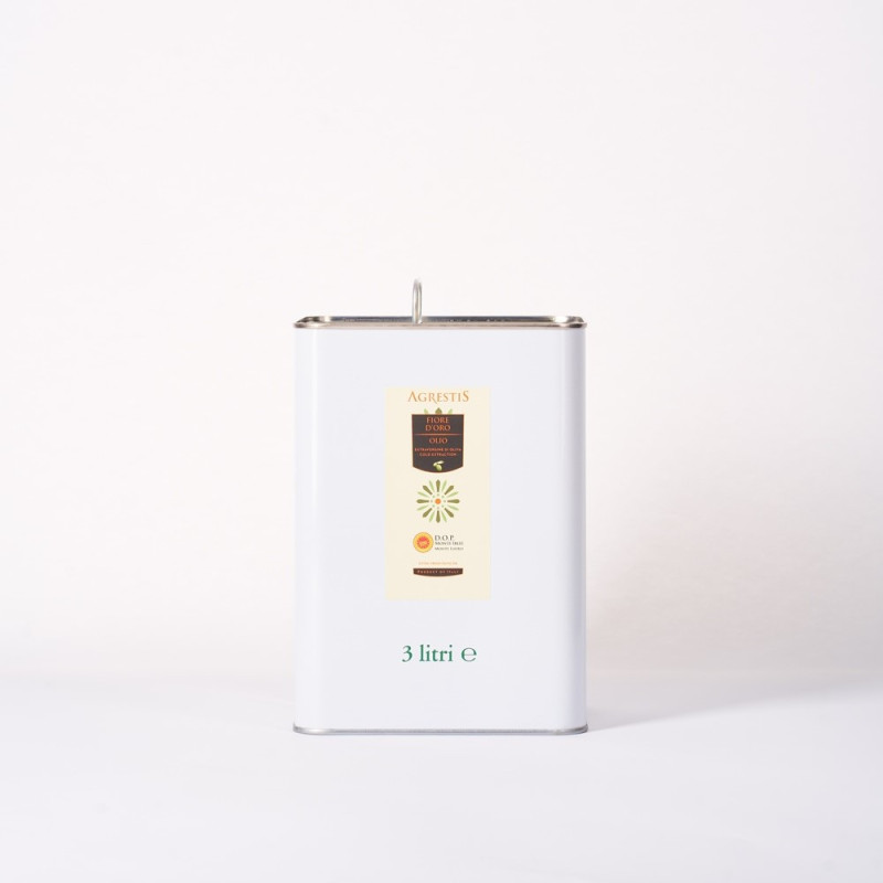 Fiore D’oro D.O.P. - Huile d’Olive Extra Vierge - Extraite à Froid - Produit Typique Sicilien - Bidon de 3 L - Agrestis Fiore D’oro D.O.P. - Huile d’Olive Extra Vierge - Extraite à Froid - Produit Typique Sicilien - Bidon de 3 L - Agrestis