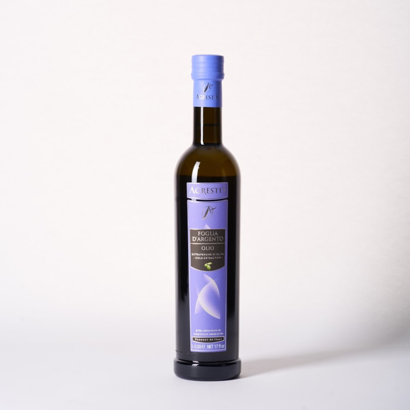 Foglia D’Argento - Olio Extravergine di Oliva - Estratto a Freddo - Prodotto Tipico Siciliano - Bottiglia da 500 ml - Agrestis Foglia D’Argento - Olio Extravergine di Oliva - Estratto a Freddo - Prodotto Tipico Siciliano - Bottiglia da 500 ml - Agrestis