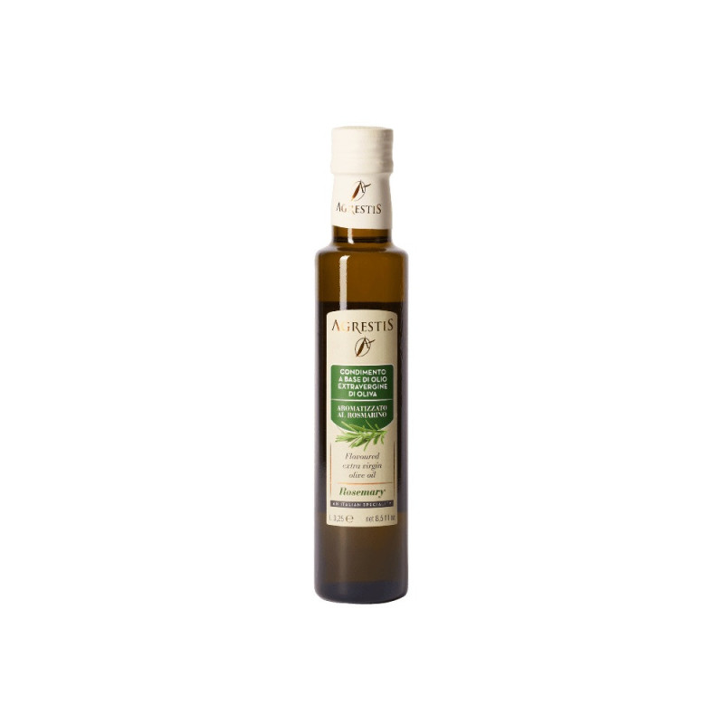 Natives Olivenöl Extra mit Rosmarin-Aroma - Kalt Extrahiert - Hergestellt auf Sizilien - 250-ml-Flasche - Agrestis Natives Olivenöl Extra mit Rosmarin-Aroma - Kalt Extrahiert - Hergestellt auf Sizilien - 250-ml-Flasche - Agrestis