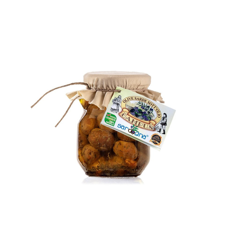 Olives Sardes à l’Huile – Antipasti à l’Huile – Pot de 280 g – Produit Typique Sarde – Campus Olives Sardes à l’Huile – Antipasti à l’Huile – Pot de 280 g – Produit Typique Sarde – Campus