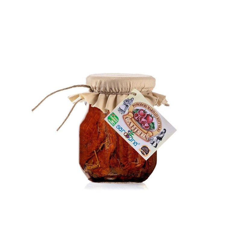Marinierte Tomaten in Nativem Olivenöl Extra – Antipasti in Öl – 280-g-Glas – Hergestellt auf Sardinien – Campus Marinierte Tomaten in Nativem Olivenöl Extra – Antipasti in Öl – 280-g-Glas – Hergestellt auf Sardinien – Campus