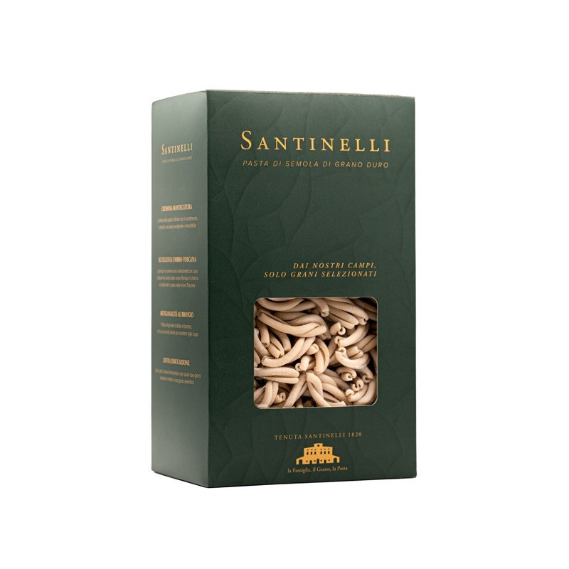 Caserecce - Pasta di Grano Duro - Prodotto Tipico Italiano - Prodotto in Umbria e Toscana - Pacco da 500 g - Santinelli Caserecce - Pasta di Grano Duro - Prodotto Tipico Italiano - Prodotto in Umbria e Toscana - Pacco da 500 g - Santinelli