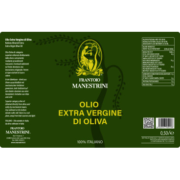 Natives Olivenöl Extra - EVO-Öl - Kalt extrahiert - Hergestellt in Brescia - 500-ml-Flasche - Frantoio Manestrini