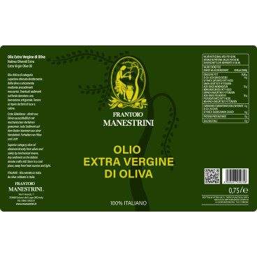 Huile d’olive vierge extra - Huile EVO - Extraite à froid - Produite à Brescia - Bouteille de 750 ml - Frantoio Manestrini