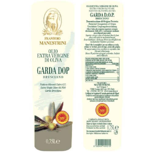 Olio Garda Bresciano D.O.P. - Olio EVO - Estratto a Freddo - Prodotto a Brescia - Bottiglia da 750 ml - Frantoio Manestrini