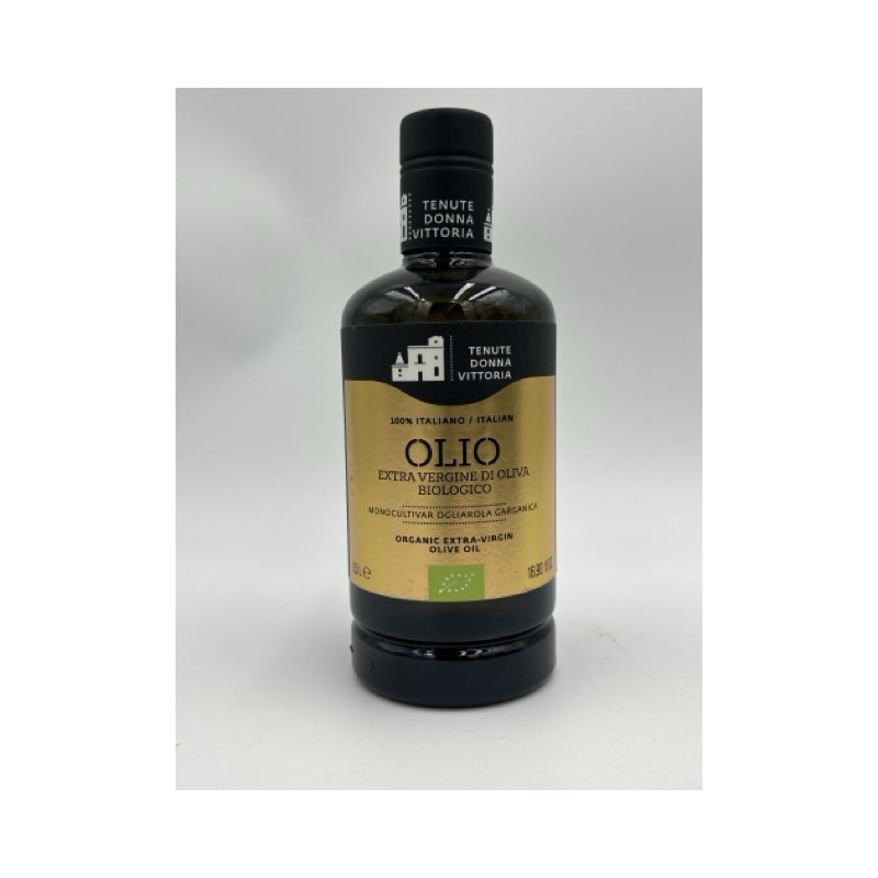 BIO Ogliarola Garganica - Natives Olivenöl Extra - Typisches Apulisches Produkt - 500-ml-Flasche - Tenute Donna Vittoria BIO Ogliarola Garganica - Natives Olivenöl Extra - Typisches Apulisches Produkt - 500-ml-Flasche - Tenute Donna Vittoria