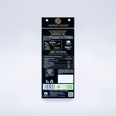 Caserecce Biologiche Cappelli - Pasta di Grano Duro Cappelli - Prodotto Tipico Sardo - Pacco da 500 g - Artinpasta