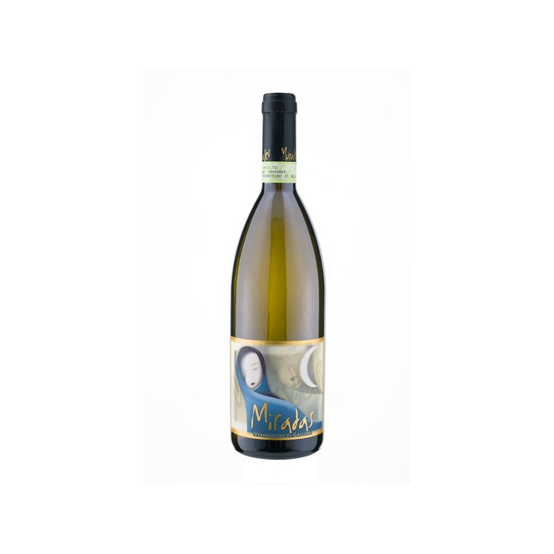 Miradas - Weißwein - Vermentino di Gallura D.O.C.G. - Typisches Produkt aus Sardinien - 0,75-L-Flasche - Murales
