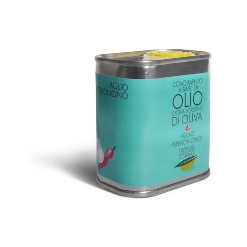 Olio extra vergine di oliva, aromatizzato all'aglio e peperoncino  - Oleificio Corrias