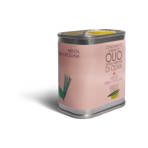 Olio extra vergine di oliva menta e erba cipollina - Oleificio Corrias