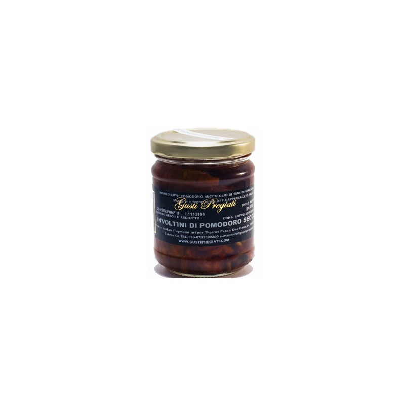 Involtini di Pomodoro Secco - Prodotto Tipico Sardo - Vasetto da 280gr - Tharros Pesca Involtini di Pomodoro Secco - Prodotto Tipico Sardo - Vasetto da 280gr - Tharros Pesca