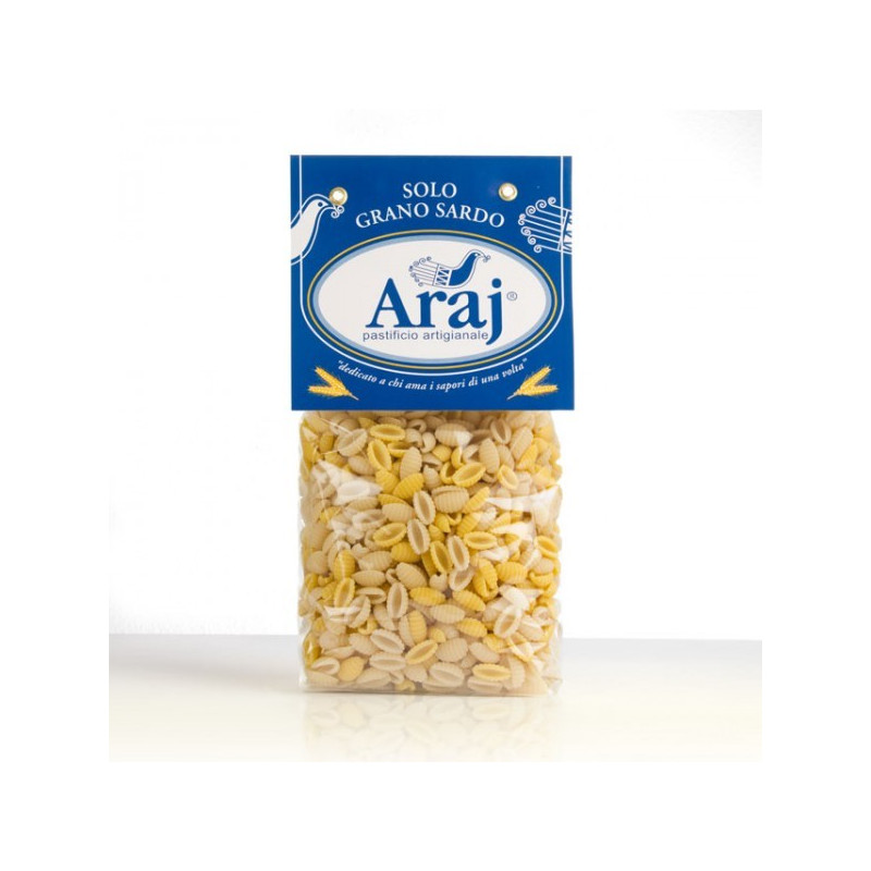 Classic Saffron Malloreddus - Durum Wheat Pasta - Typical Sardinian Product - 500 g Pack - Araj Classic Saffron Malloreddus - Durum Wheat Pasta - Typical Sardinian Product - 500 g Pack - Araj